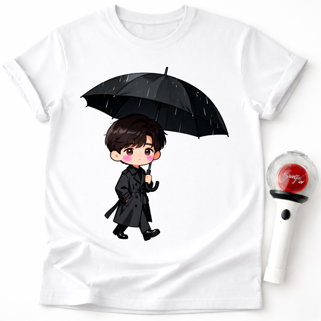 CHIBI JUNGE REGENSCHIRM T-SHIRT