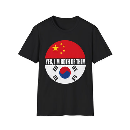 Flag Heritage T-Shirt — “Yes, I’m Both of Them” China & South Korea Pride Tee