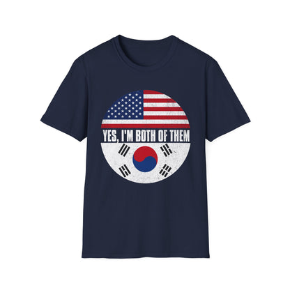 Yes, I'm Both of Them T-Shirt — USA & South Korea Flag Dual Heritage Tee
