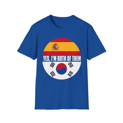 Yes, I'm Both Of Them Spanish Korean Flag T-Shirt