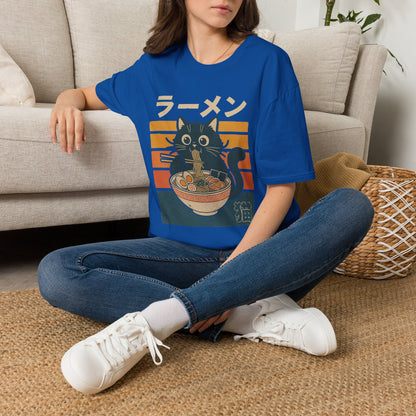 Ramen Cat T‑Shirt — Cute Japanese Neko Eating Ramen Graphic Tee