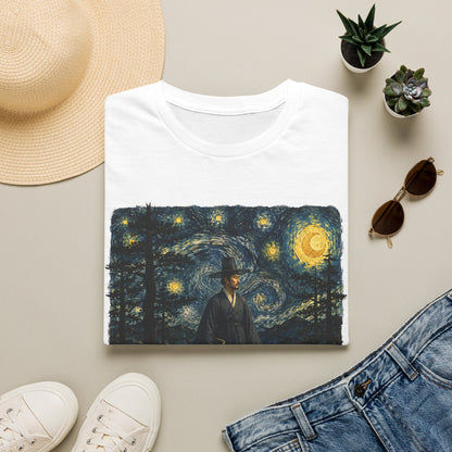 Starry Night Cowboy T-Shirt — Van Gogh Style Western Art Tee