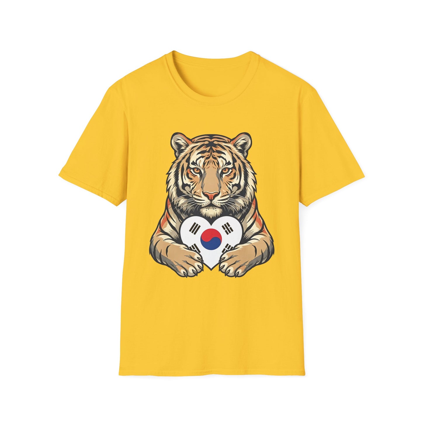 Tiger Holding South Korea Heart T-Shirt — Korean Pride Graphic Tee