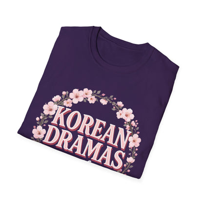 Korean Dramas Are My Therapy T-Shirt — K-Drama Fan Floral Tee