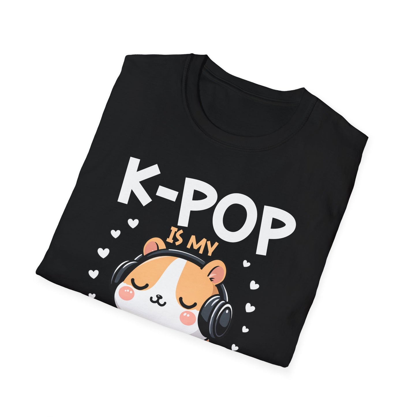 K-Pop Is My Therapy T-Shirt — Cute Hamster Headphones Tee for K-Pop Fans