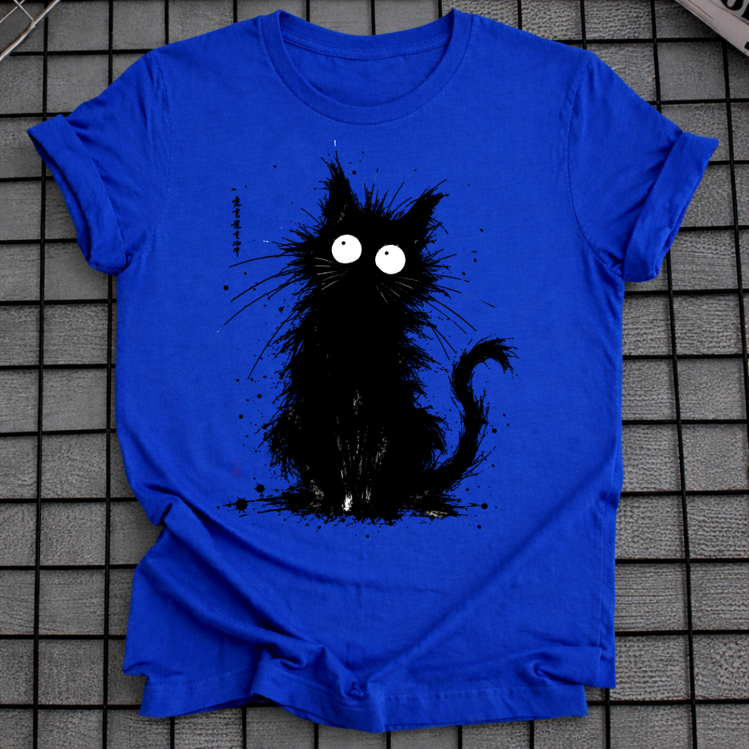 INK SPLASH BLACK CAT T-SHIRT