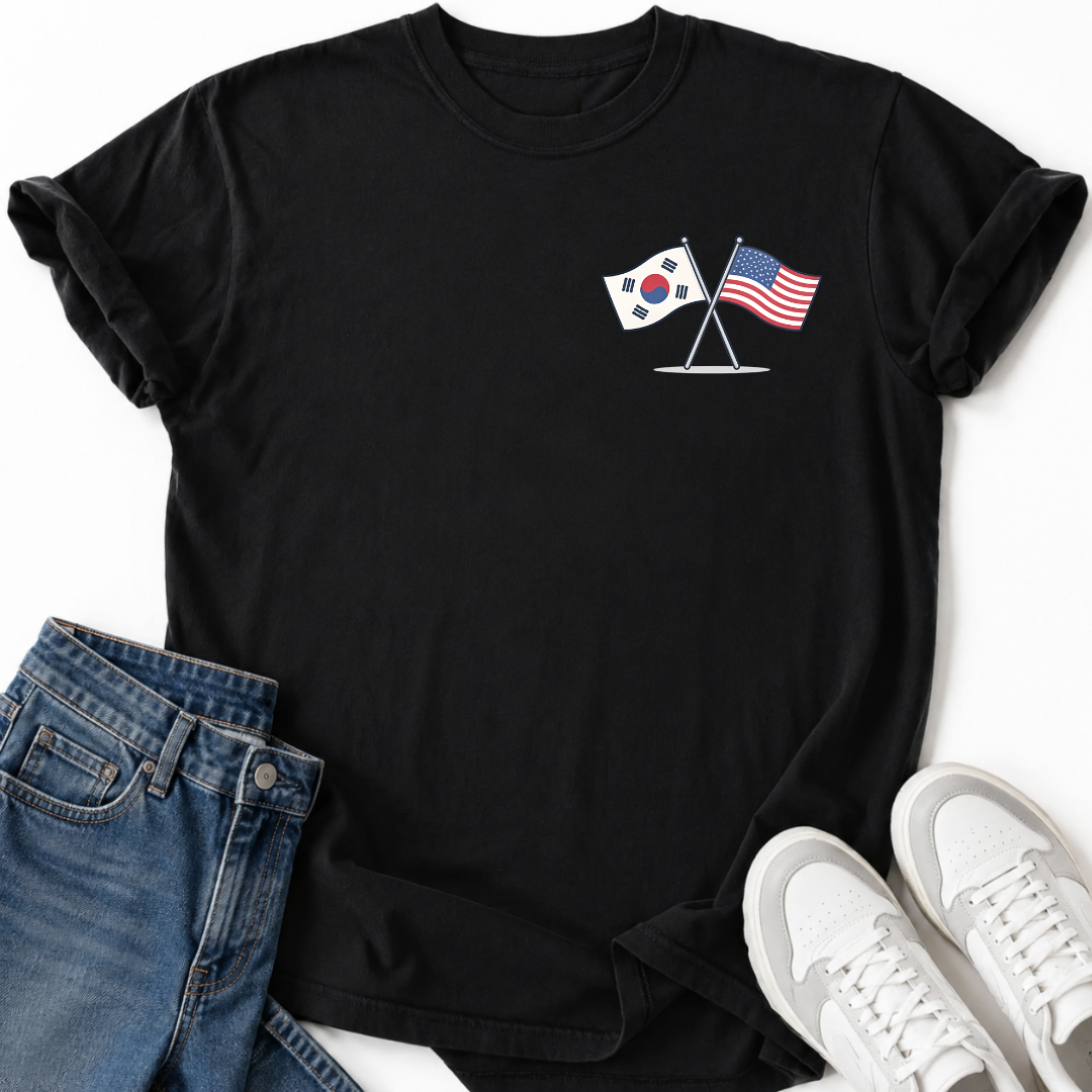 KOREA USA FLAGS T-SHIRT