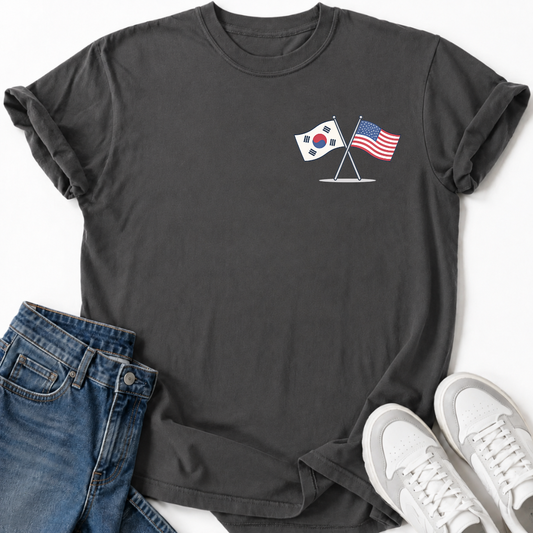 KOREA USA FLAGGEN T-SHIRT