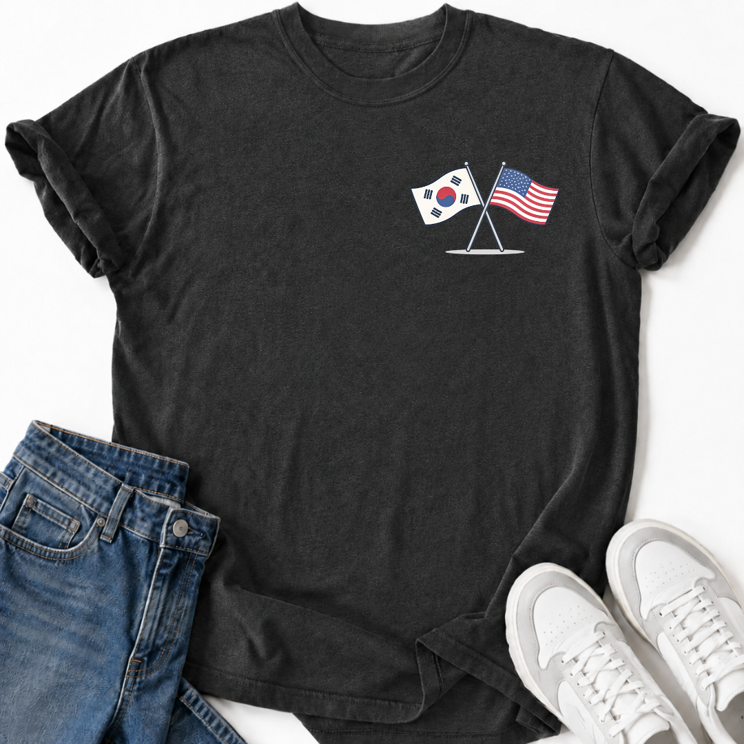 KOREA USA FLAGS T-SHIRT