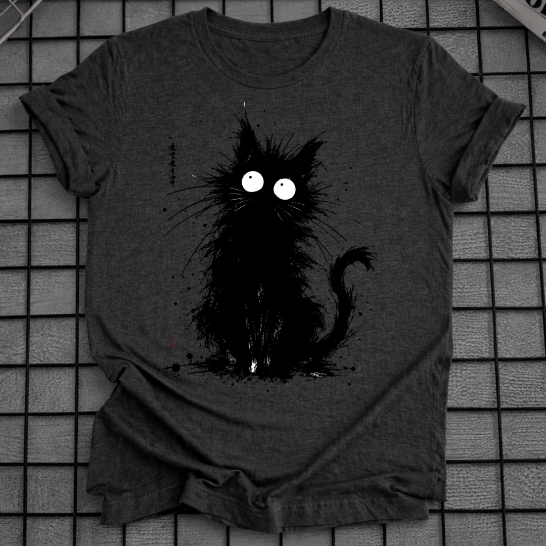 INK SPLASH BLACK CAT T-SHIRT