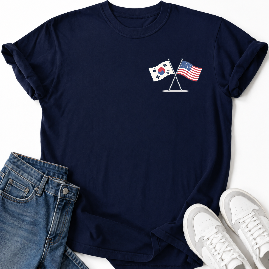 KOREA USA FLAGS T-SHIRT