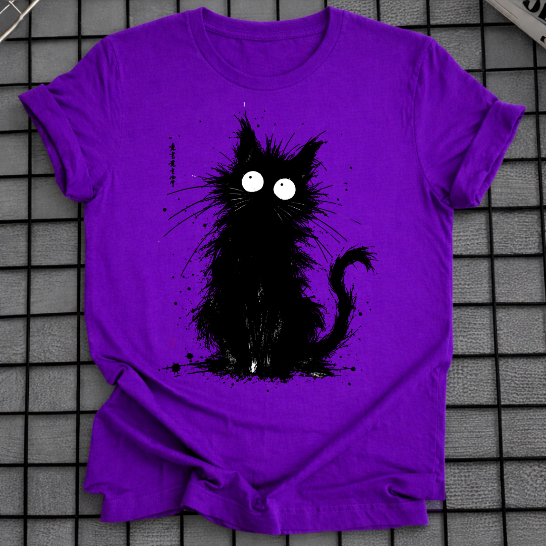 INK SPLASH BLACK CAT T-SHIRT
