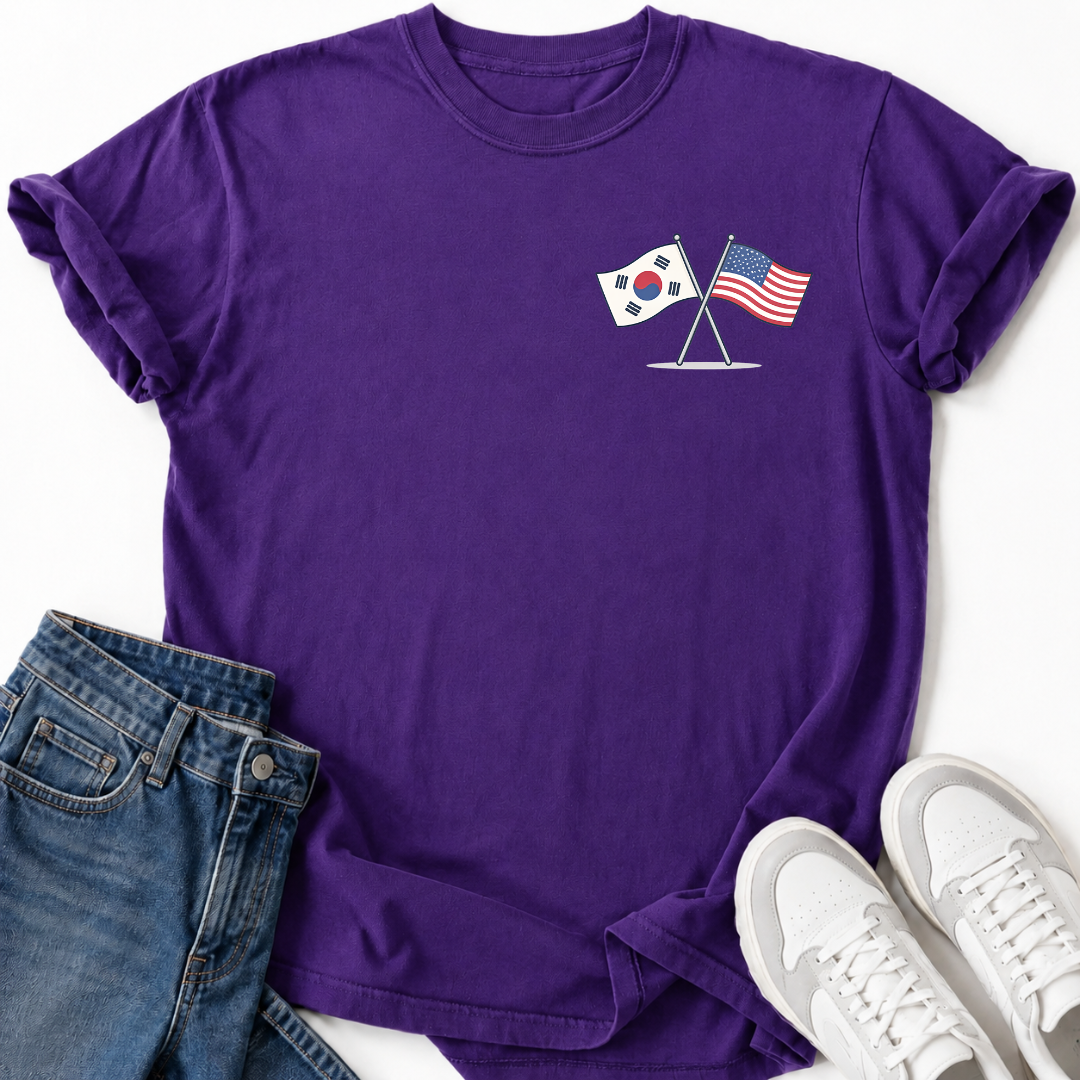 KOREA USA FLAGS T-SHIRT