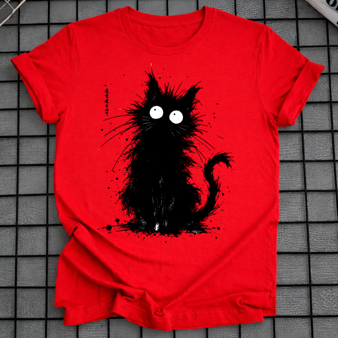 INK SPLASH BLACK CAT T-SHIRT