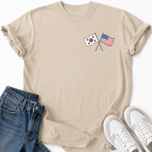 KOREA USA FLAGGEN T-SHIRT