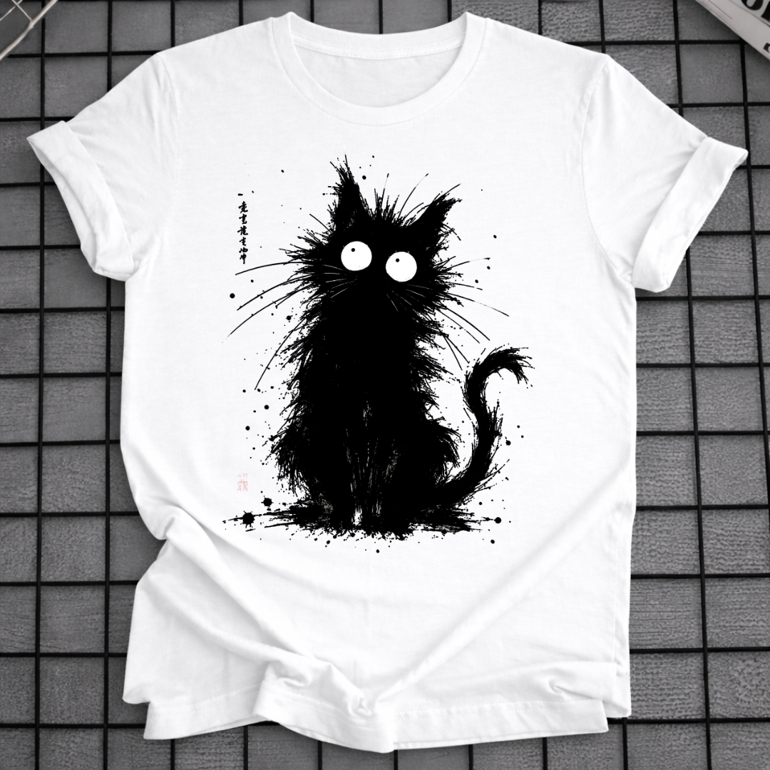 INK SPLASH BLACK CAT T-SHIRT