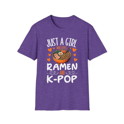 Just a Girl Who Loves Ramen and K-Pop Unisex Softstyle T-Shirt