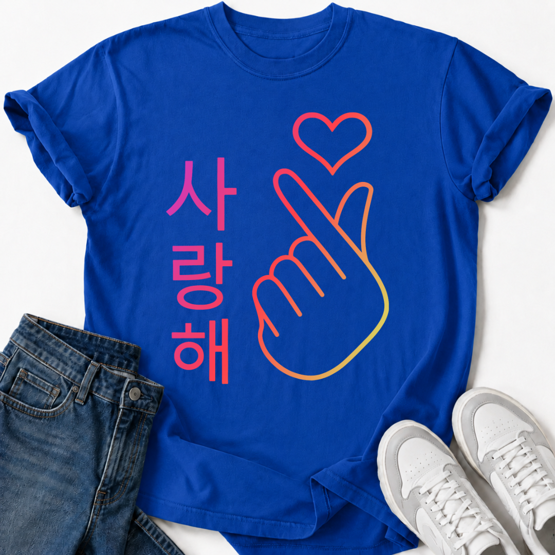 COLORFUL FINGER HEART T-SHIRT
