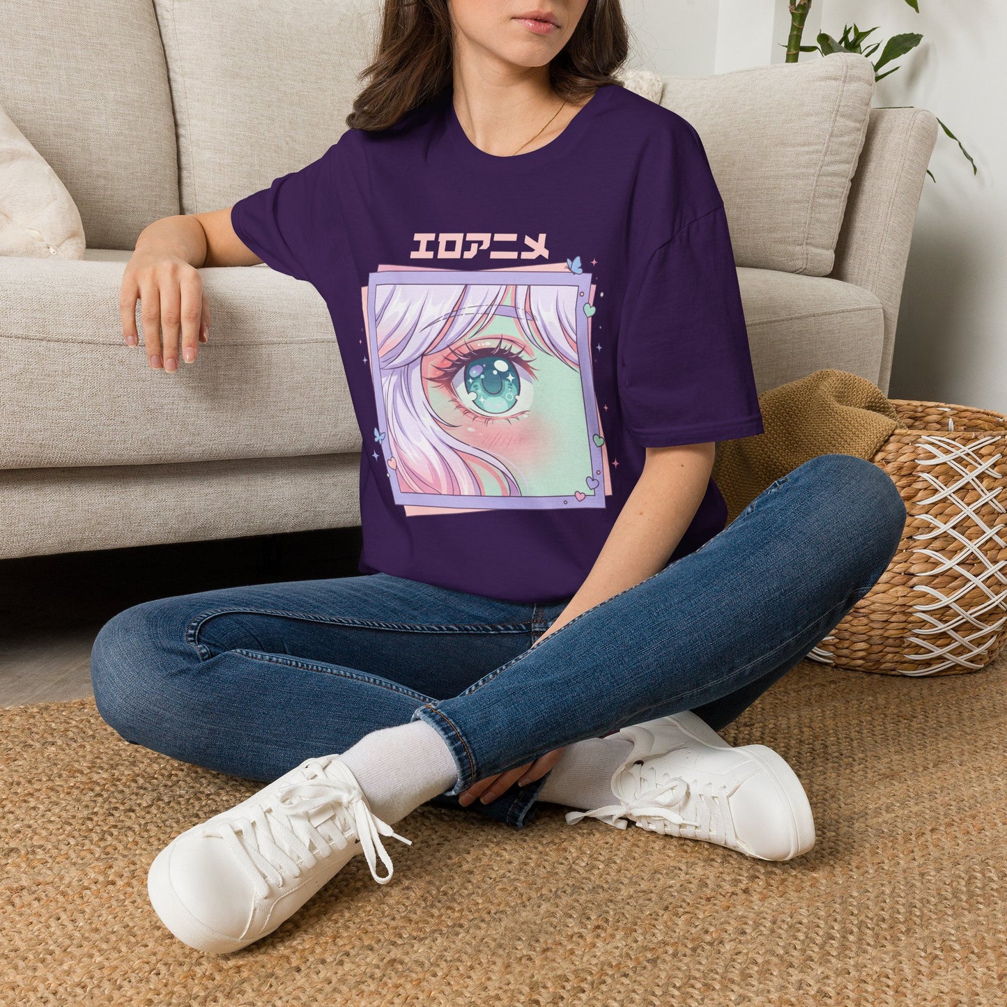 Anime Eye Graphic T-Shirt — エロアニメ Pastel Kawaii Aesthetic