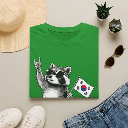 Korean Flag Raccoon T-Shirt — Cool Raccoon with South Korea Flag