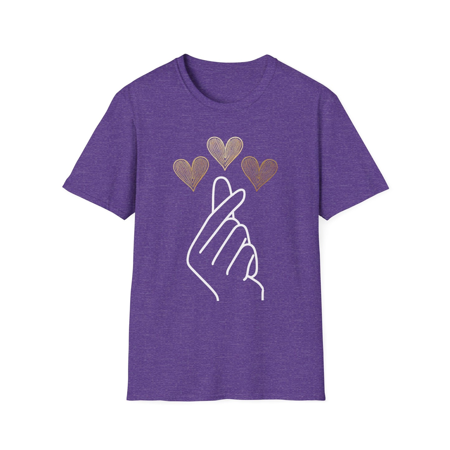 Love Gesture Unisex Softstyle T-Shirt - Heart Hand Graphic Tee