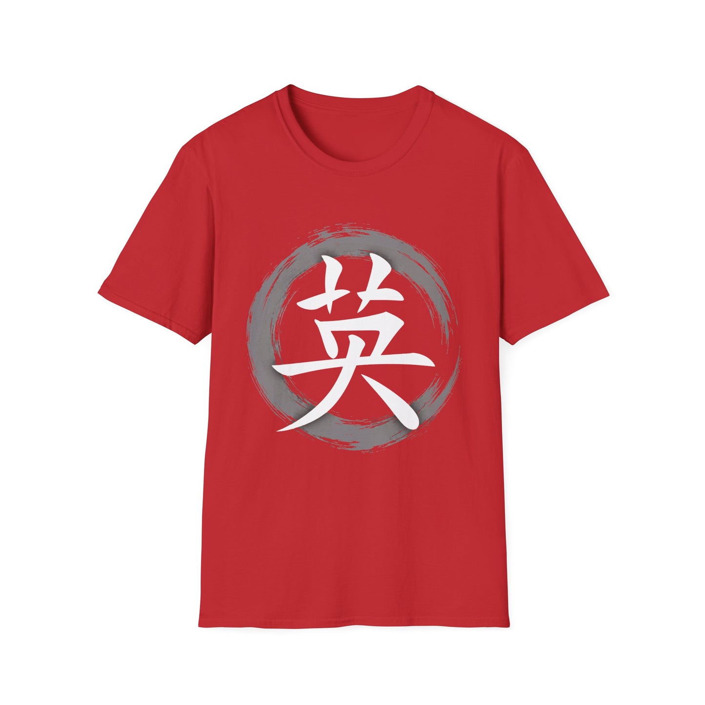 Zen Kanji T-Shirt — '英' Brush Circle Japanese Character Tee