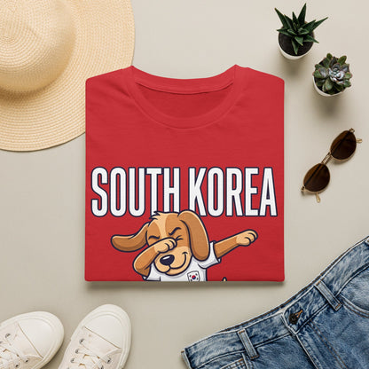 South Korea Dabbing Dog T-Shirt — Cute Soccer Fan Tee