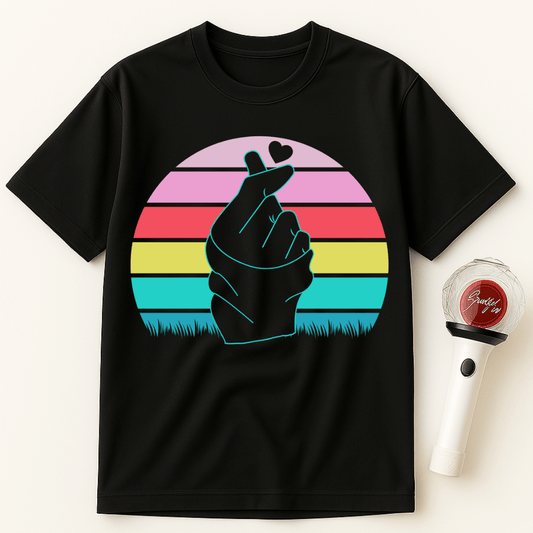 FINGER HEART RETRO UNISEX T-SHIRT