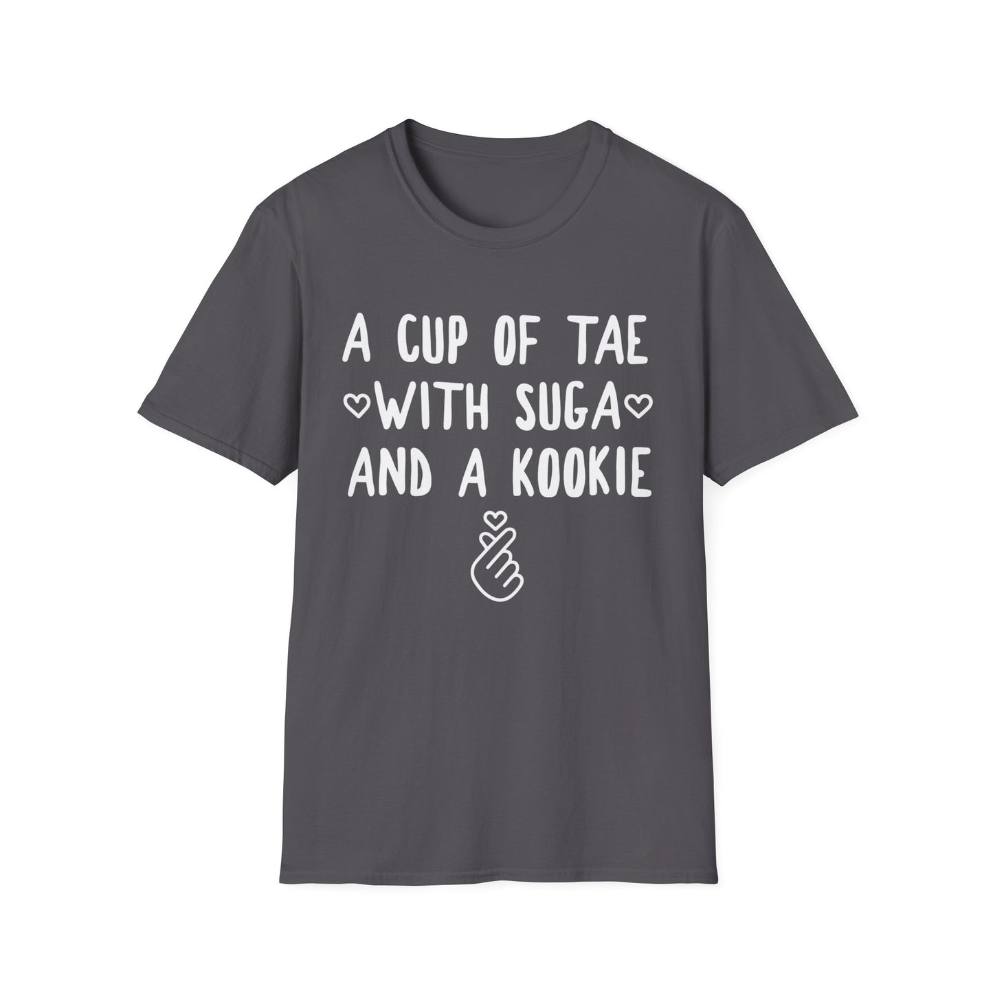 A Cup of Tae with Suga and a Kookie T-Shirt — BTS Fan Quote Tee