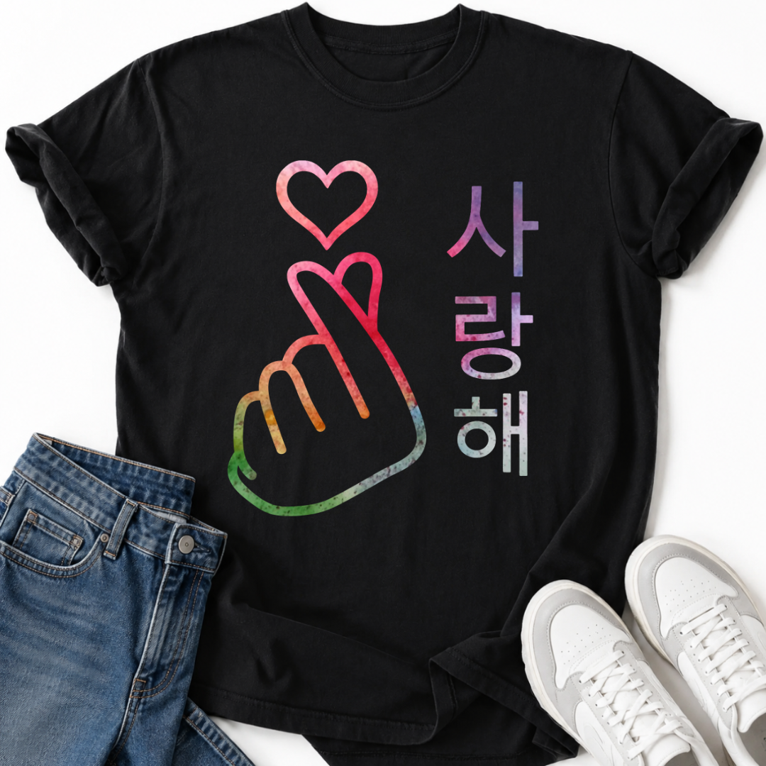 COLORFUL SARANGHAE HEART T-SHIRT