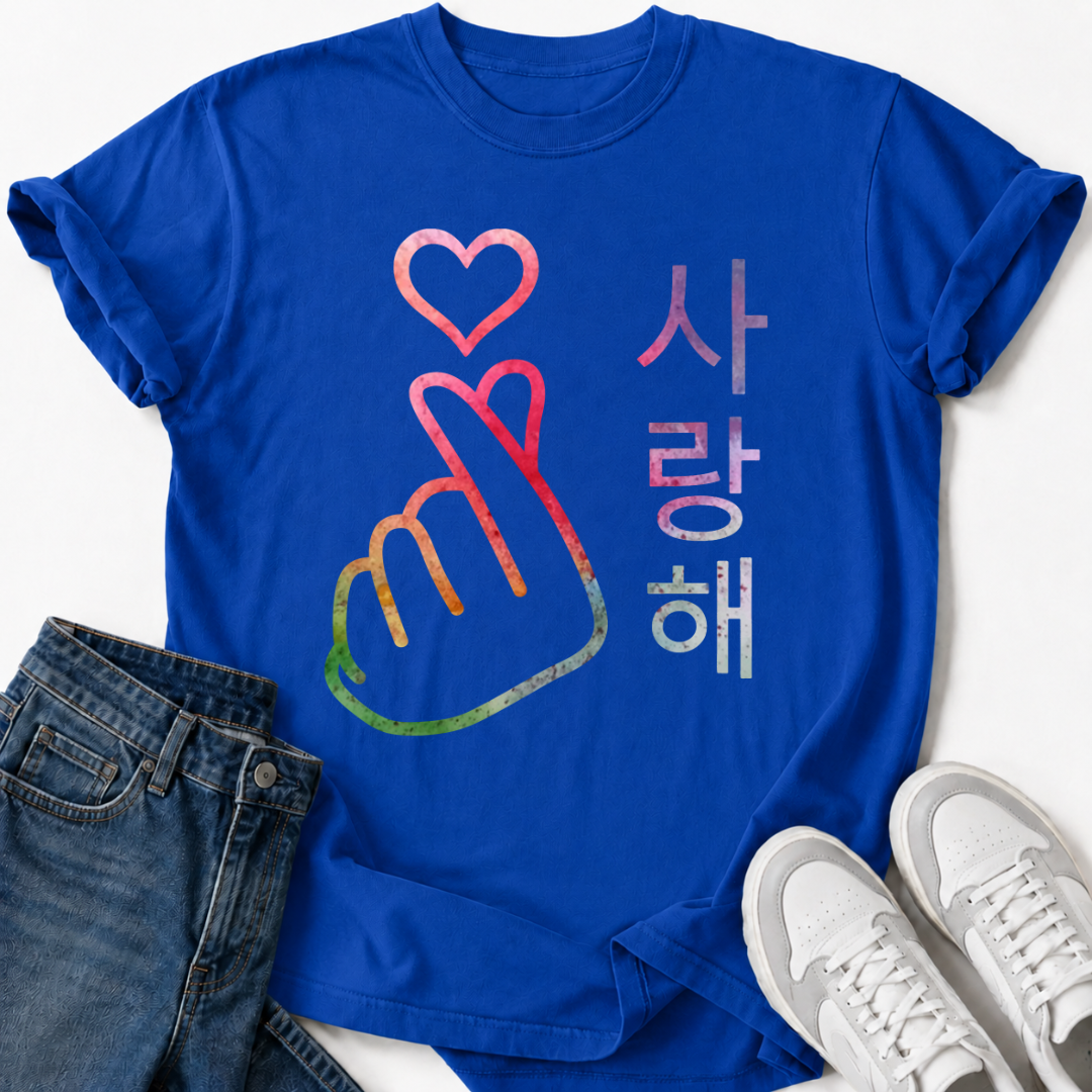 COLORFUL SARANGHAE HEART T-SHIRT