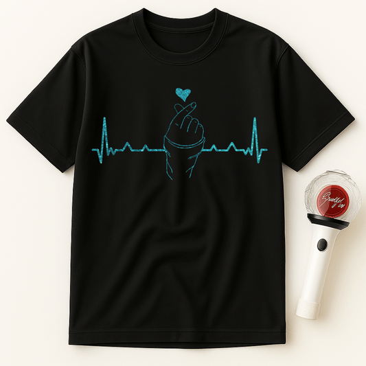 FINGER HEART HEARTBEAT UNISEX T-SHIRT