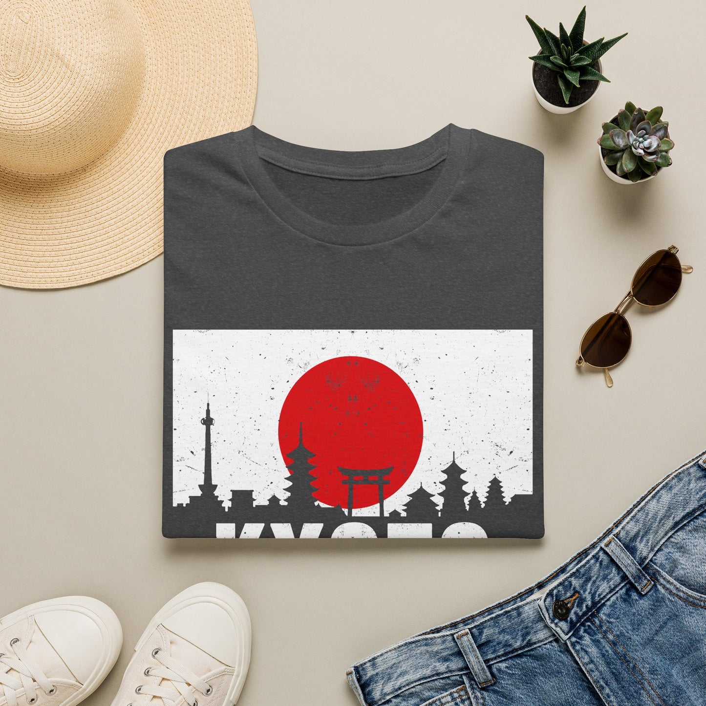 Kyoto Skyline T-Shirt — Japanese Rising Sun Graphic Tee