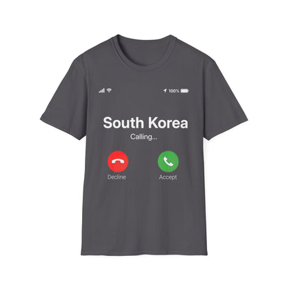 South Korea Calling T-Shirt — Travel-Inspired Phone Screen Graphic Tee