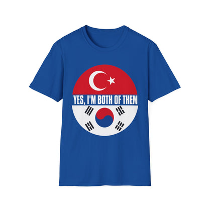 T-Shirt - "Yes, I'm Both of Them" Turkish & Korean Flag Heritage Tee