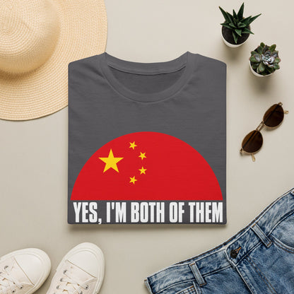 Flag Heritage T-Shirt — “Yes, I’m Both of Them” China & South Korea Pride Tee