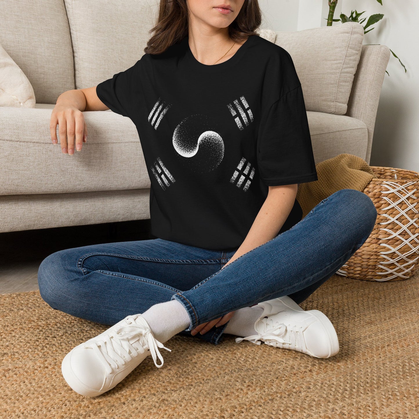 Yin Yang Taeguk Korean Flag T‑Shirt — Minimalist Zen Martial Arts Tee