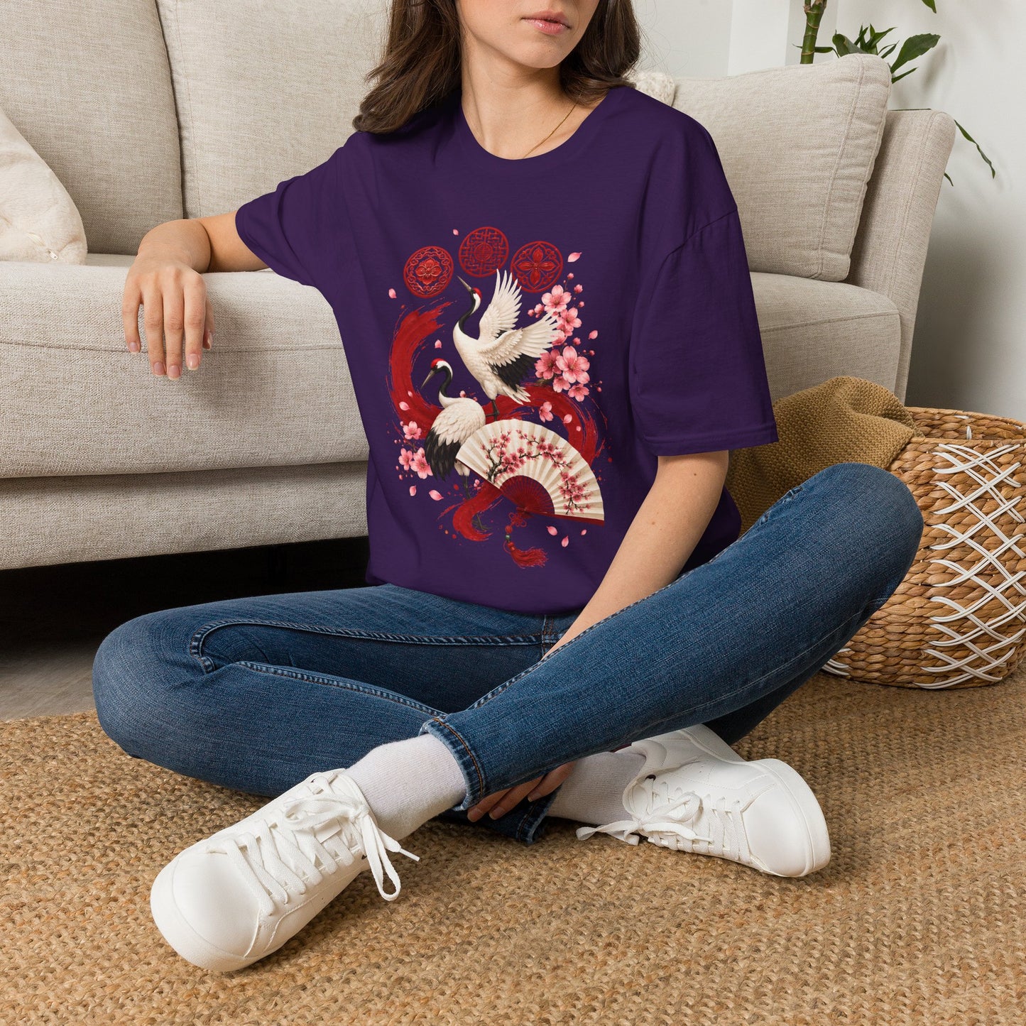 ARIRANG FLORAL CRANE T-SHIRT