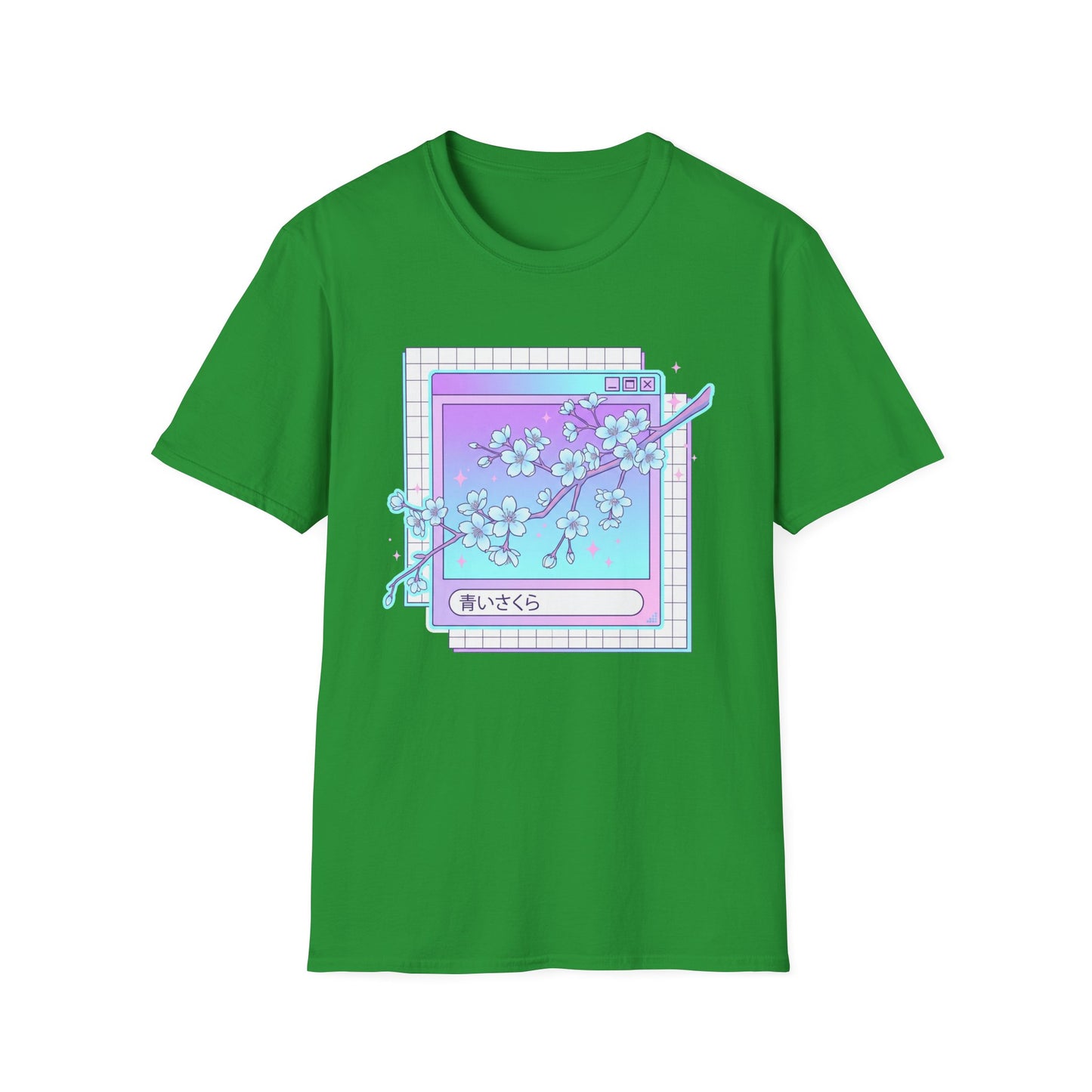 Retro Cherry Blossom T-Shirt — Aesthetic Vaporwave Floral Tee