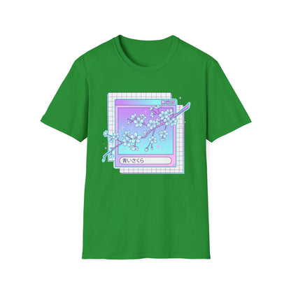 Retro Cherry Blossom T-Shirt — Aesthetic Vaporwave Floral Tee