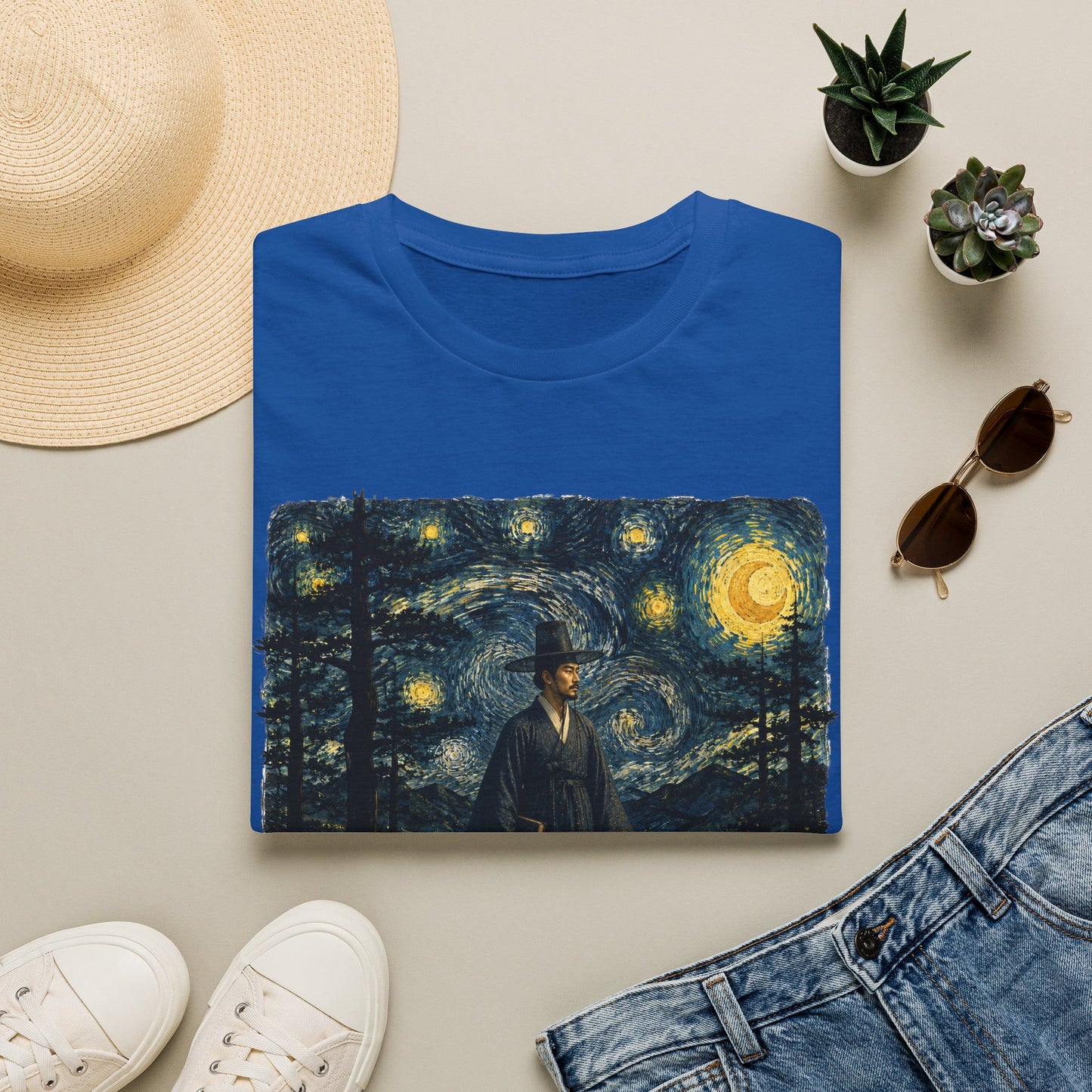 Starry Night Cowboy T-Shirt — Van Gogh Style Western Art Tee