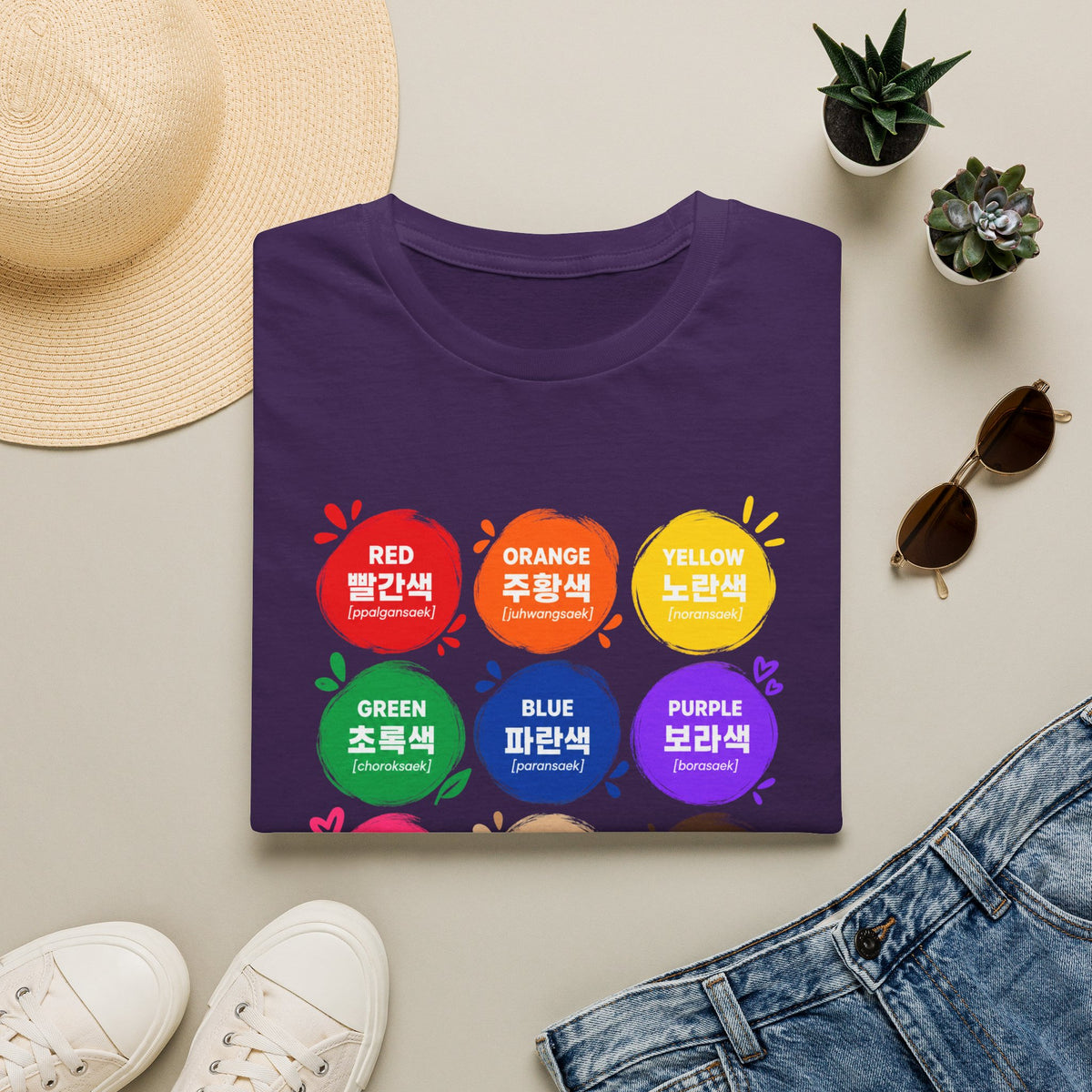Color Vocabulary T-Shirt — Korean/English Color Chart Tee