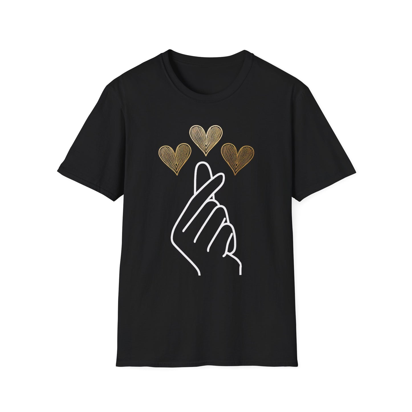 Love Gesture Unisex Softstyle T-Shirt - Heart Hand Graphic Tee