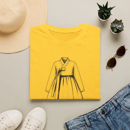 Hanbok Sketch T-Shirt — Minimal Korean Traditional Dress Tee