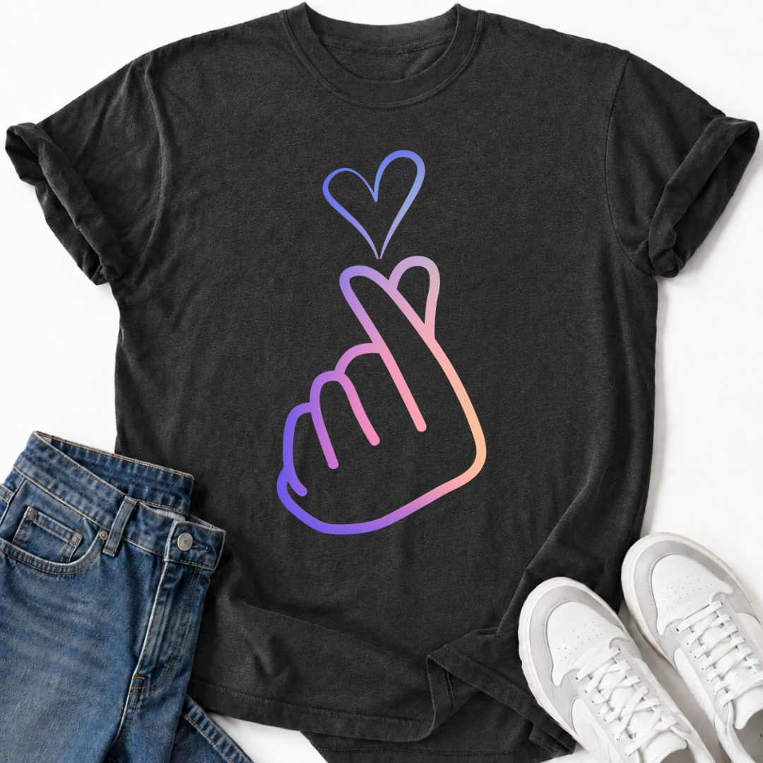 K-POP HAND HEART T-SHIRT