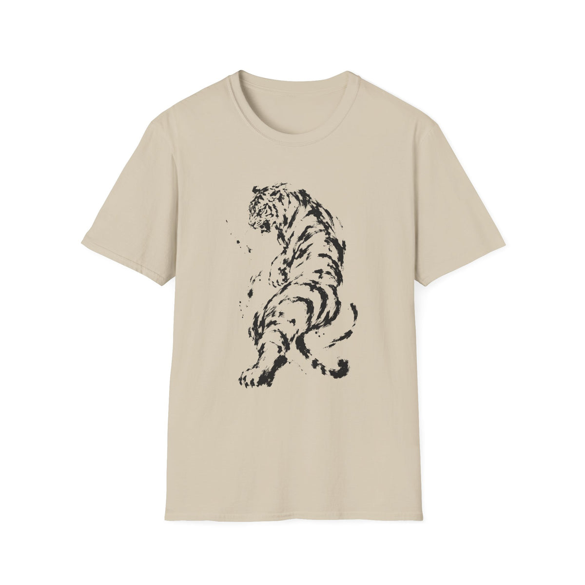 Minimalist Ink Tiger T-Shirt — Monochrome Wildlife Tee