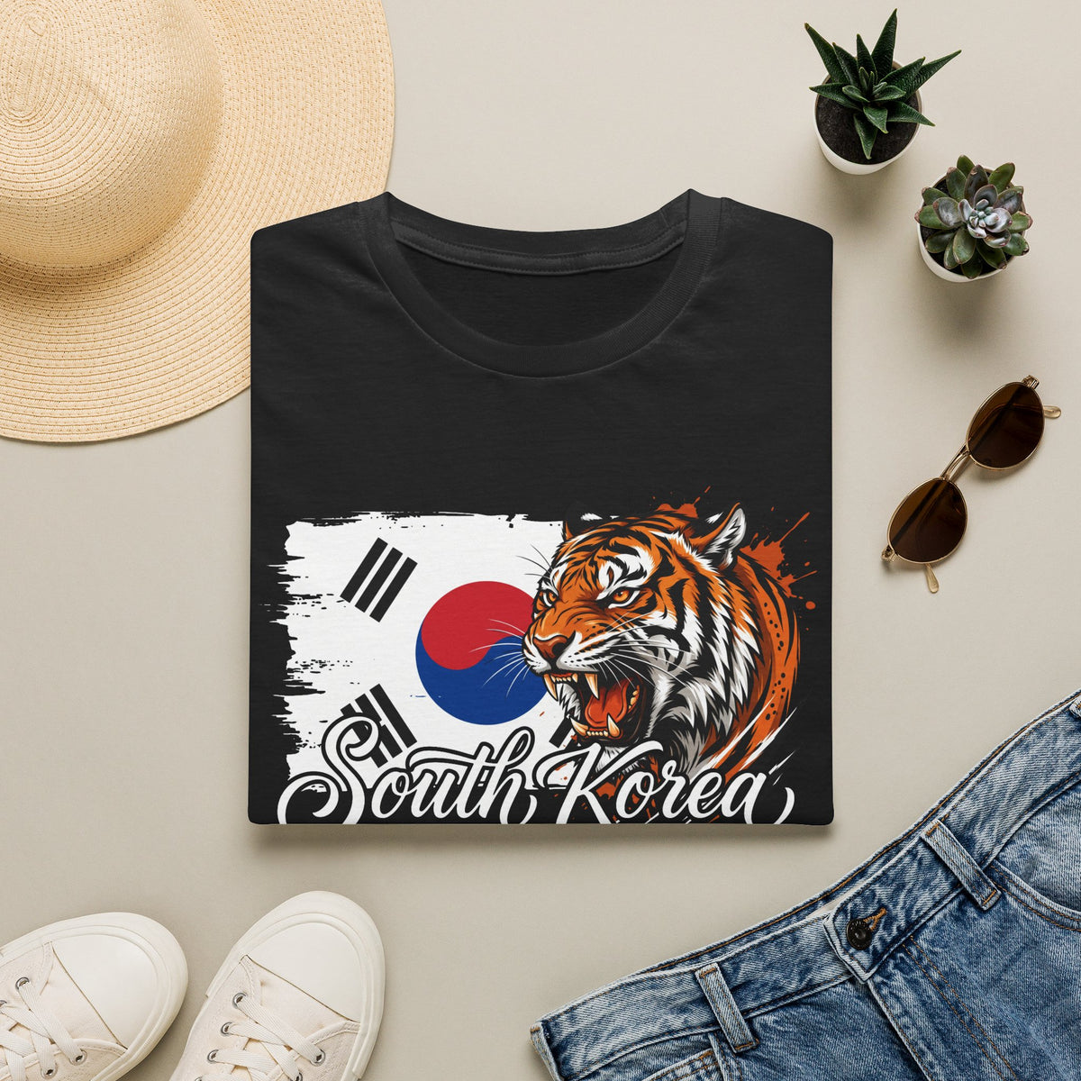 South Korea Tiger T-Shirt — Korean Flag Graphic Tee