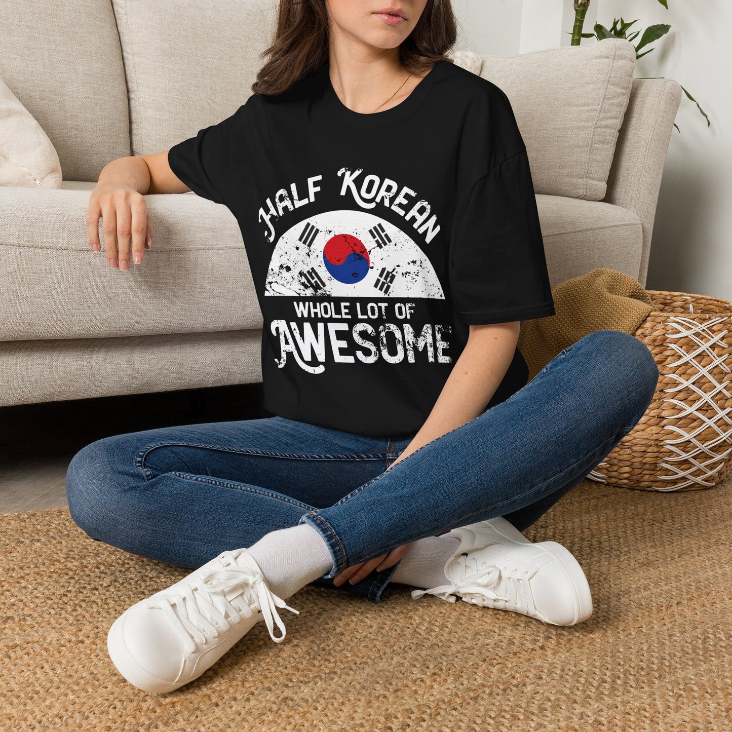 Half Korean T-Shirt — "Whole Lot of Awesome" Korean Flag Tee
