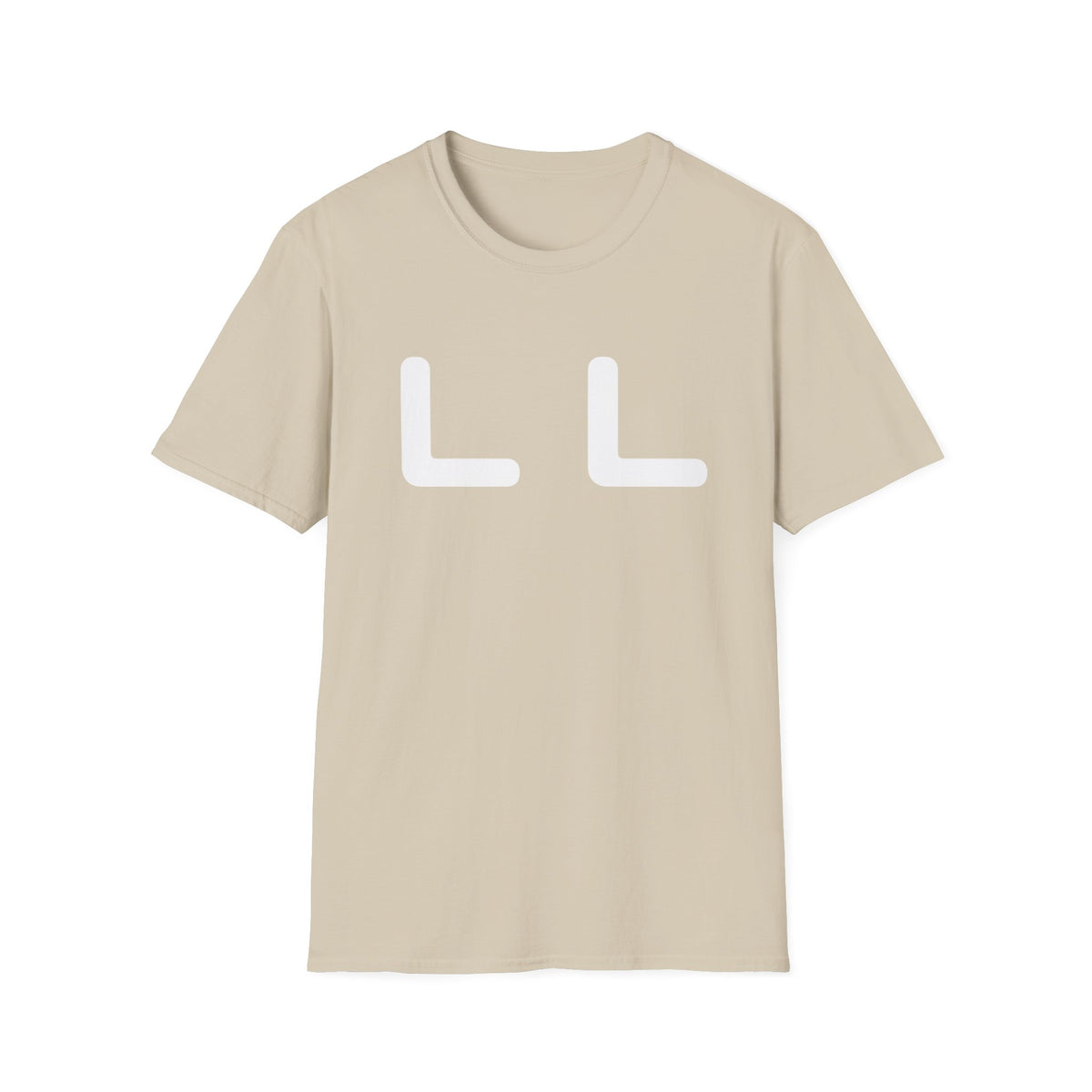 Minimalist LL Graphic T-Shirt — Bold White Letter Design