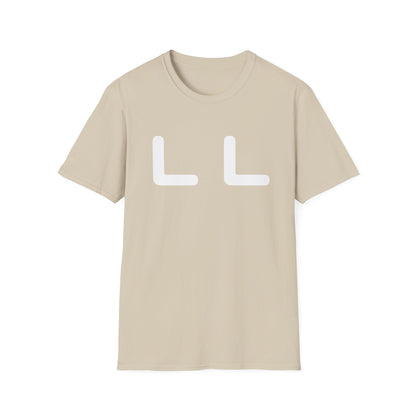 Minimalist LL Graphic T-Shirt — Bold White Letter Design